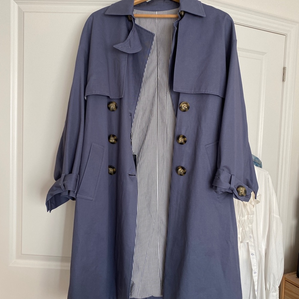Jazzevar Periwinkle Trenchcoat